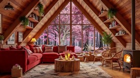 Cozy Spring and Crackling Fireplace